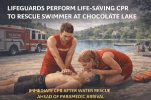 Lifeguards save swimmer at Chocolate Lake (2)