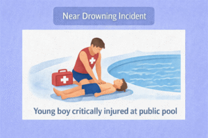 Near drowning incident at the pool