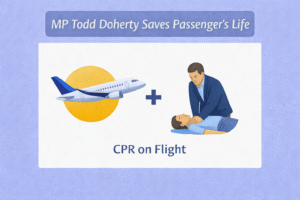 Todd Doherty performs CPR mid-flight