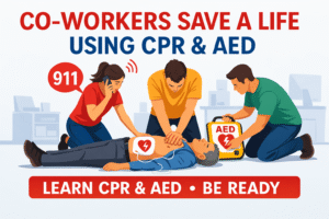 Co-workers saving lives with CPR