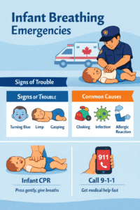 Infant breathing emergencies infographic