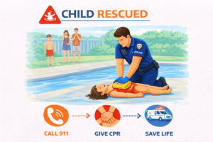 Child rescue in action