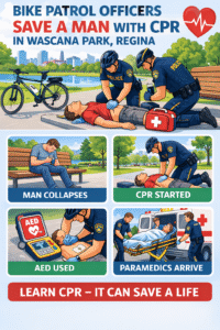 Bike patrol saves life with CPR