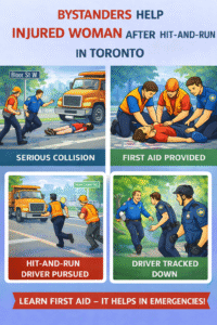 Bystanders aid woman after hit-and-run