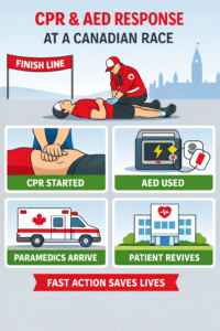 CPR and AED response at a race