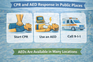 CPR and AED response in public places