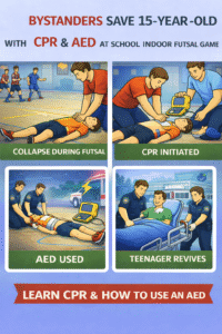CPR and AED save teenager during futsal game