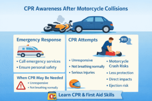 CPR awareness after motorcycle collisions