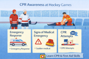 CPR awareness during hockey games