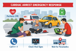 Cardiac arrest response infographic