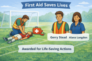 First aid in action on the field