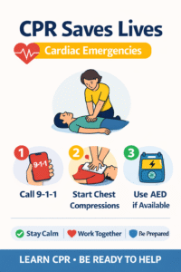 CPR steps for cardiac emergencies
