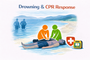 Drowning rescue and CPR response