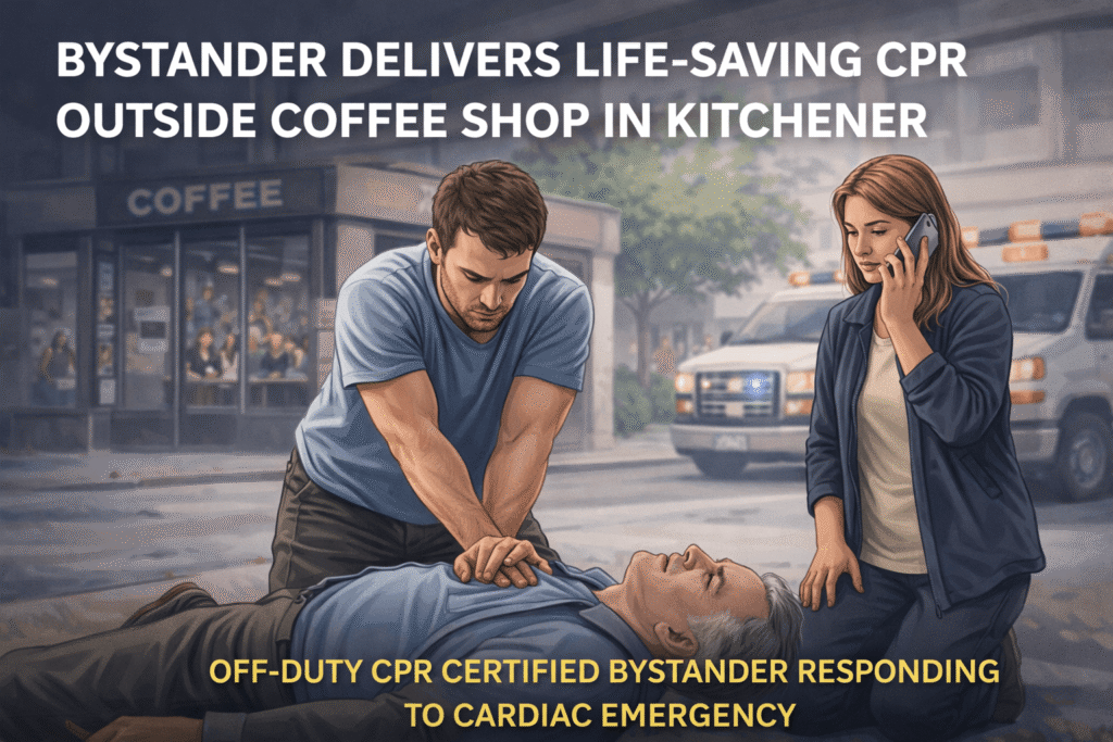 Life-saving action outside coffee shop