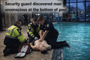 CPR at the poolside emergency