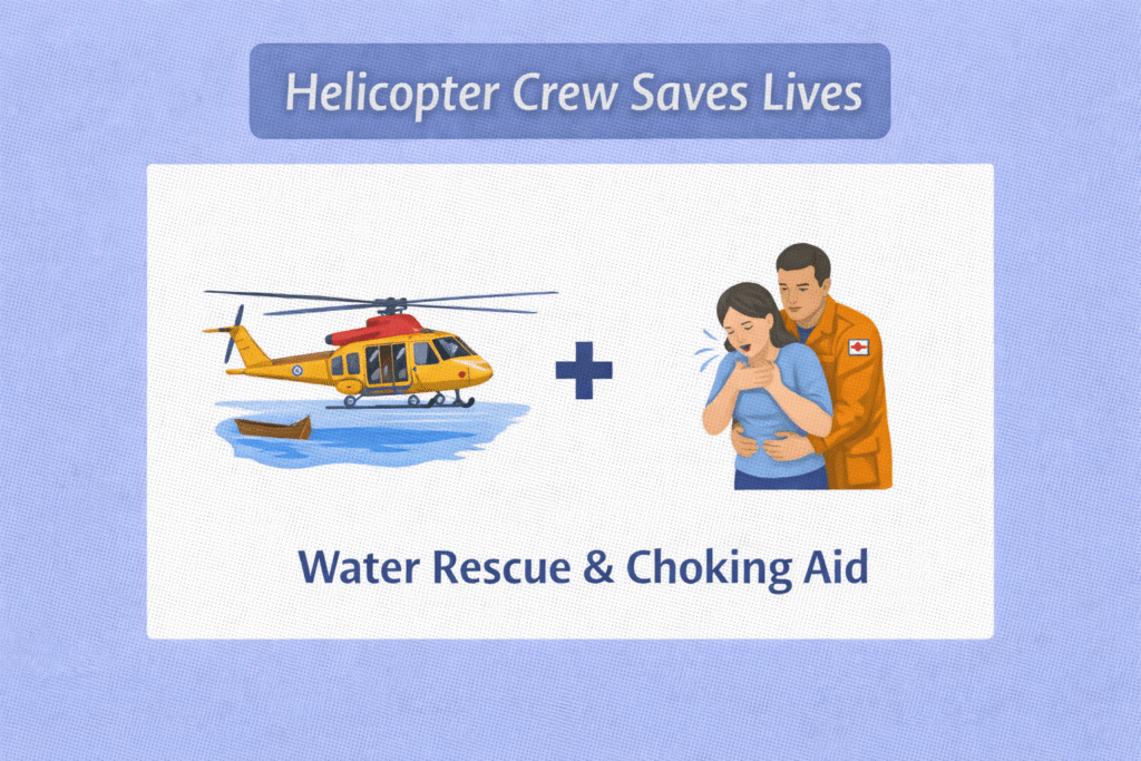 Helicopter rescue and lifesaving aid