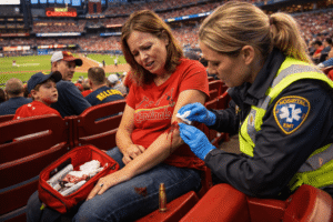 Injured fan at Cardinals game