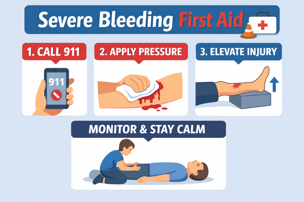 Severe bleeding first aid guide