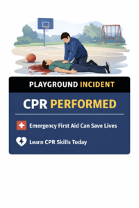 CPR at playground emergency incident