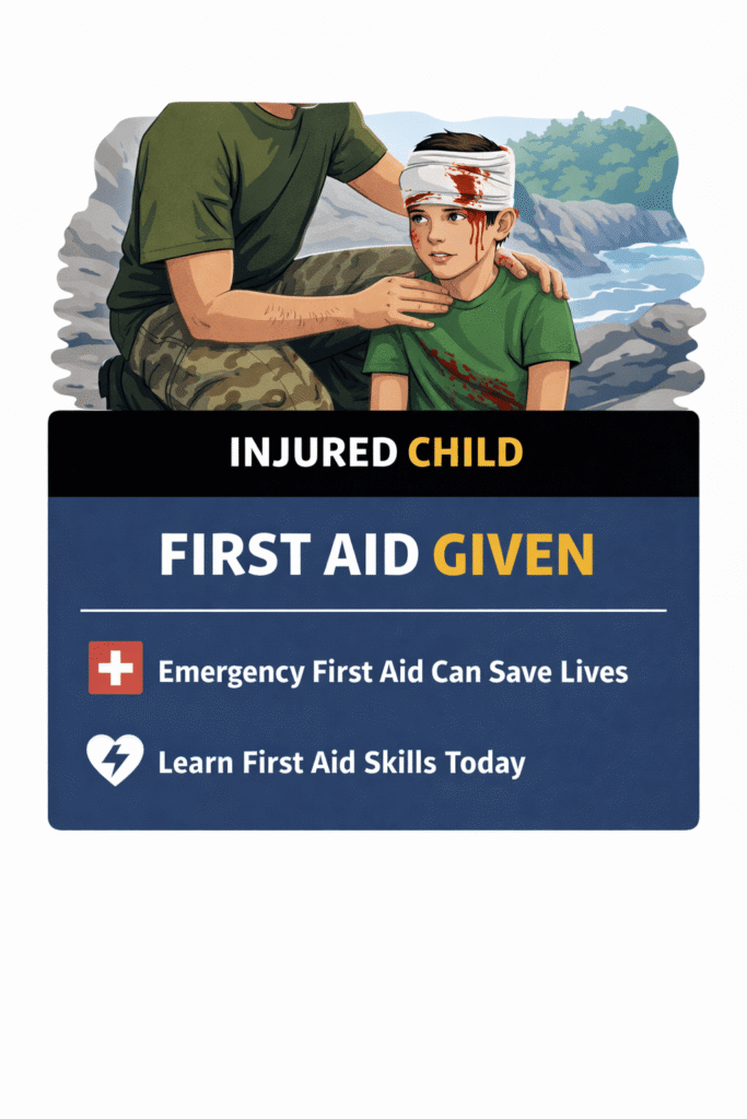 First aid for an injured child