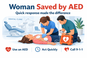 AED saves lives in a dental clinic