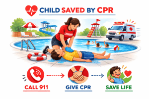 CPR saves a child at the pool