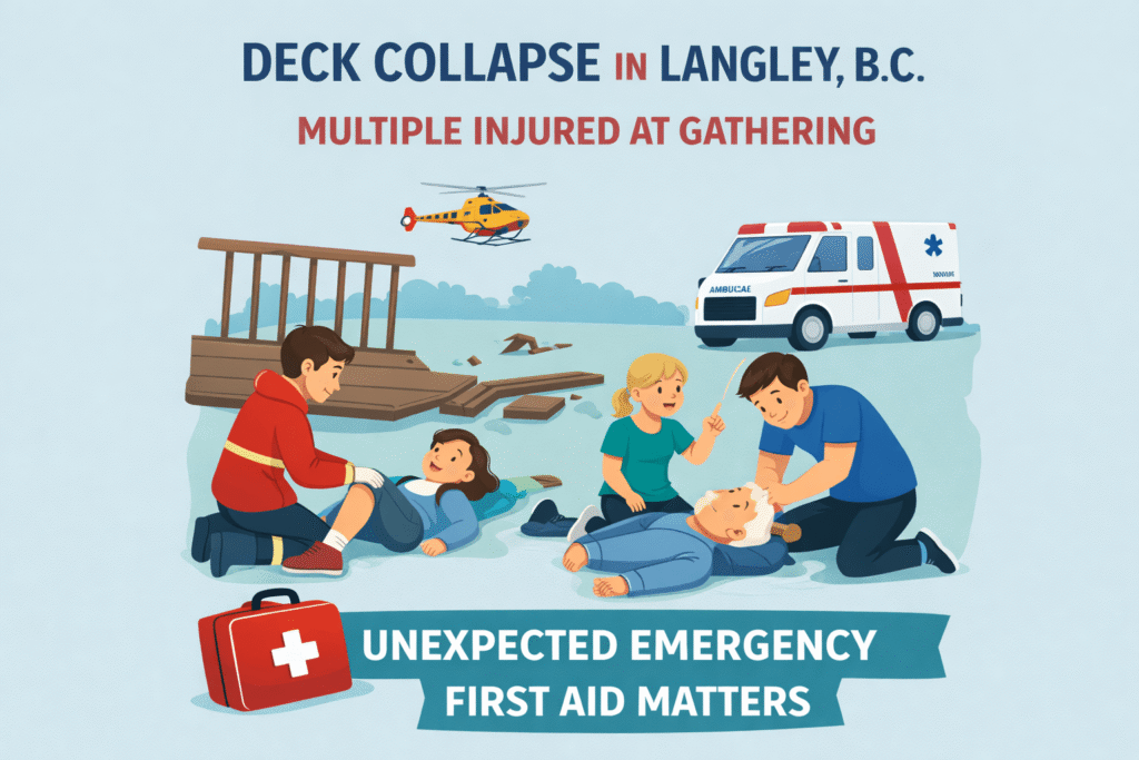 Deck collapse emergency in Langley