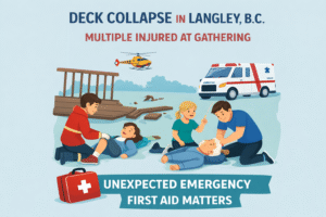 Deck collapse emergency in Langley