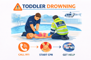 Emergency response at drowning incident