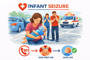 Emergency roadside care for infant seizure