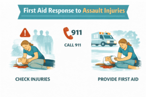 First aid response to assault injuries
