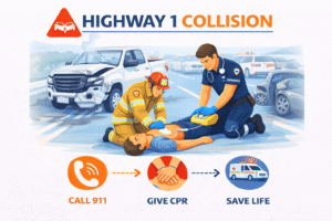 Highway 1 collision emergency response