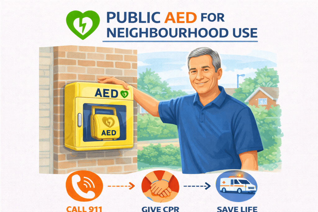Installing AED for community safety