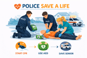 Police save a life in action