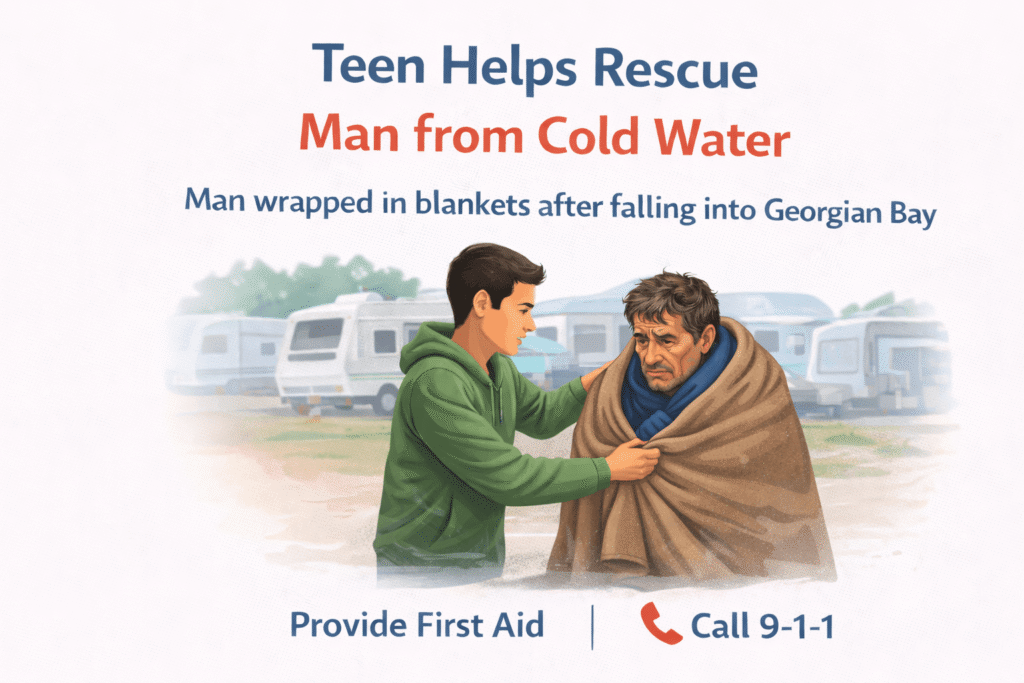 Teen helps rescue man from cold water