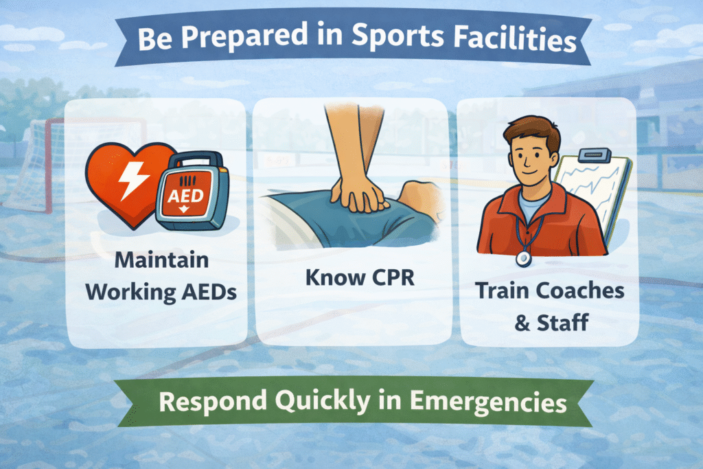 Be prepared in sports facilities
