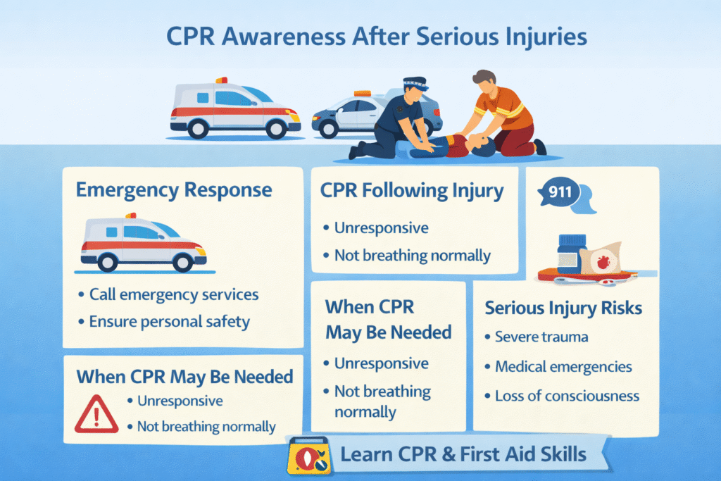 CPR awareness after serious injuries
