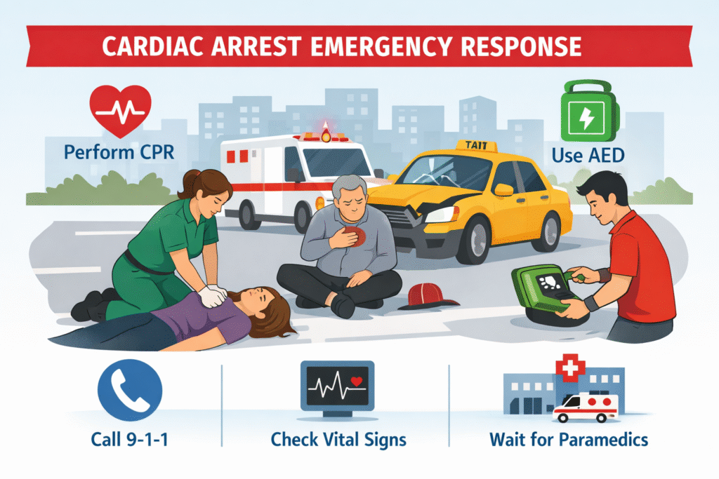 Cardiac arrest response infographic