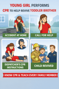 Girl saves brother with CPR steps