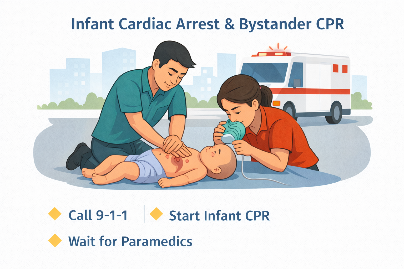 Infant CPR in emergency situation