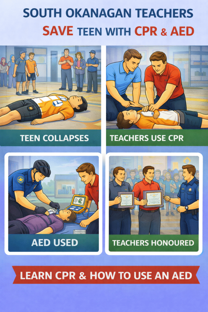 Teachers save teen with CPR and AED