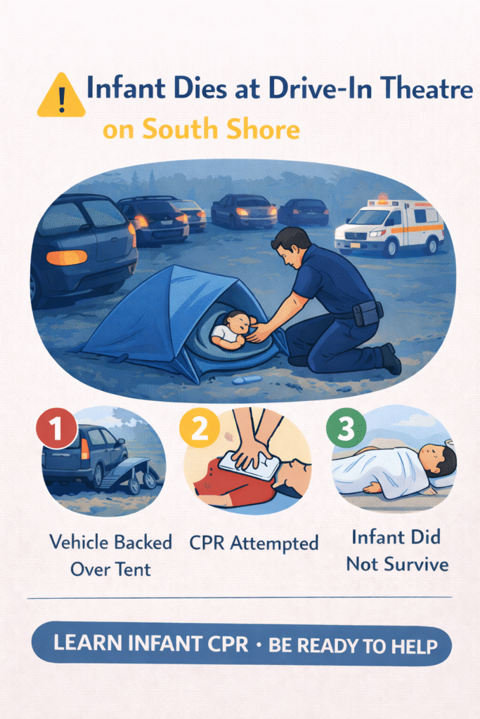 Infant tragedy at South Shore drive-in