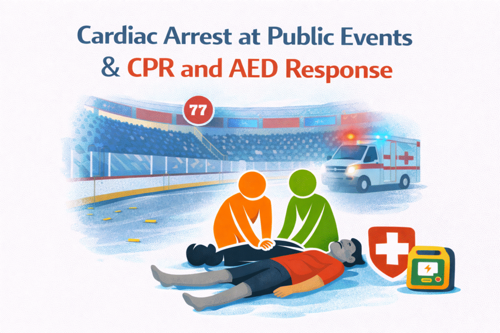 Cardiac arrest response at the arena