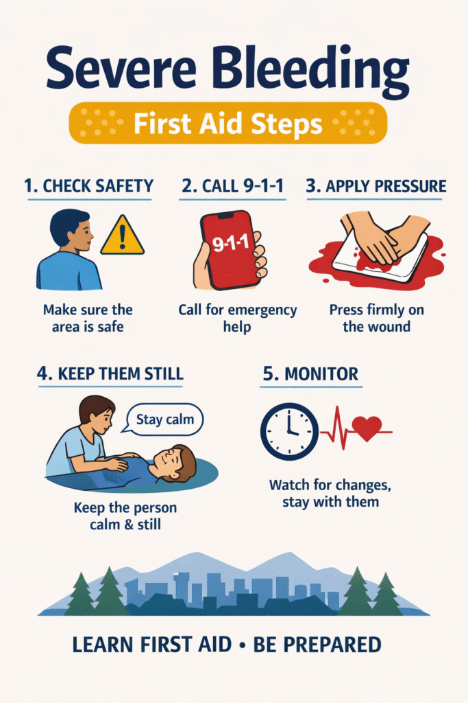 Severe bleeding first aid steps