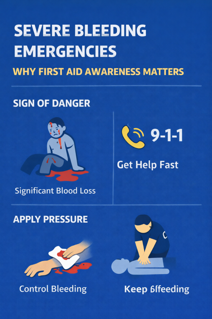Severe bleeding emergency first aid guide