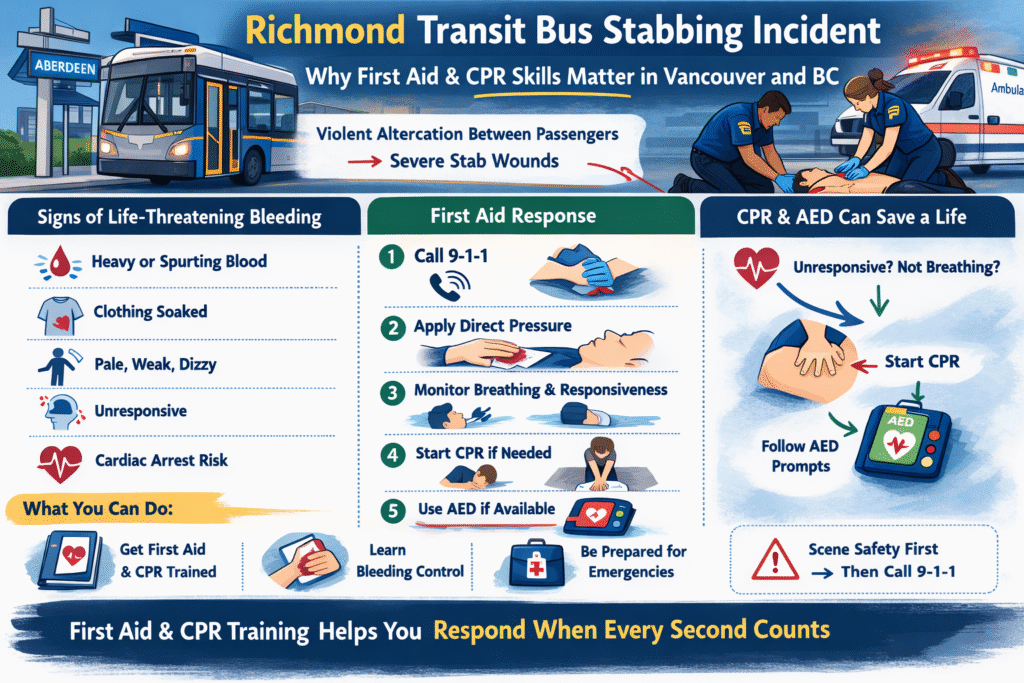 Richmond bus stabbing first aid guide